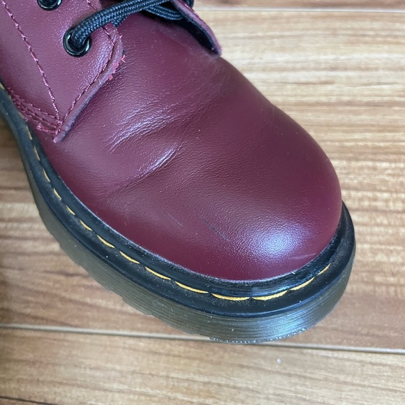 Dr. Martens 1460 J SMOOTH LEATHER LACE UP BOOTS cherry red - Picture 11 of 12